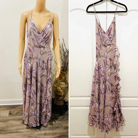 ASTR the label  floral slit front maxi dress 8 - Picture 5 of 9